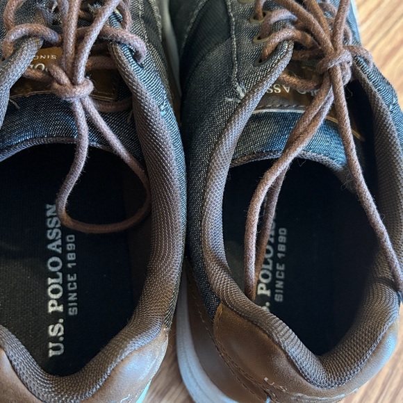 👑 Mens POLO RALPH LAUREN SHOES Size 9M Black Brown - Picture 6 of 6